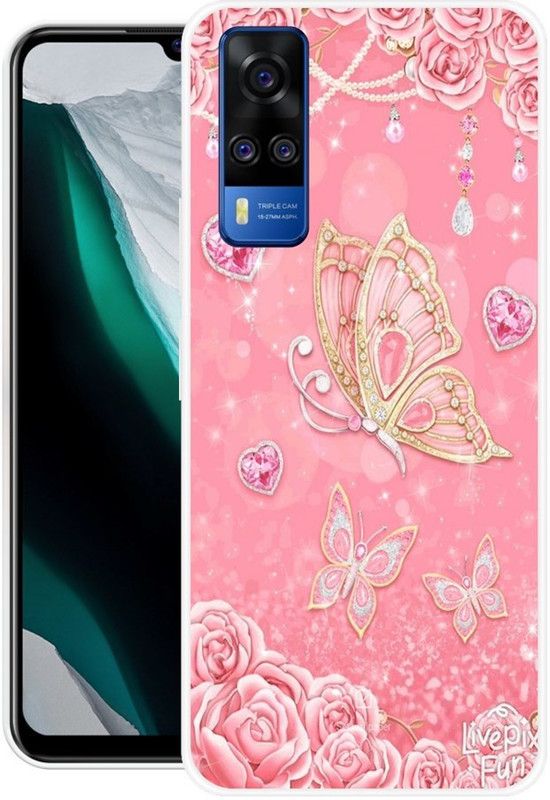 FITCART Back Cover for Vivo Y51 2020  (Pink, Grip Case, Silicon, Pack of: 1)
