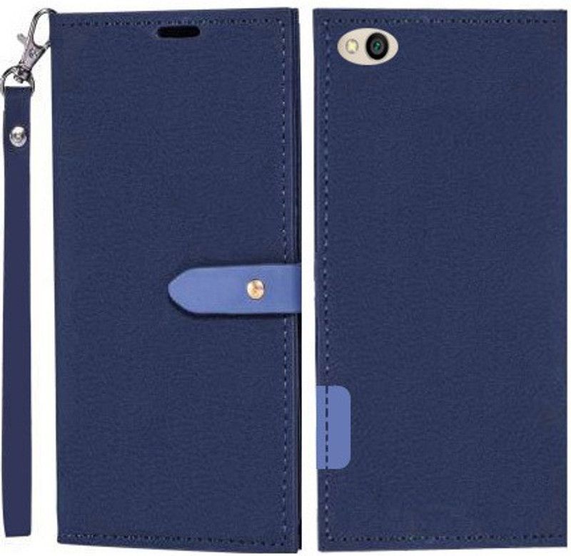 Krofty Flip Cover for Mi Redmi Go  (Blue, Cases with Holder, Pack of: 1)