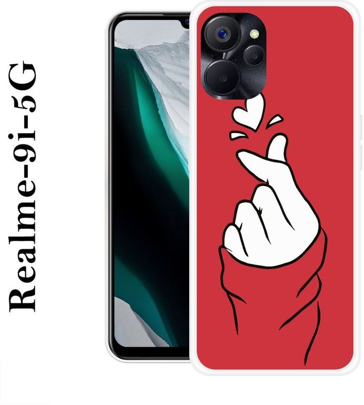 SIMAWAT Back Cover for Realme 9i 5G  (Red, White, Grip Case, Silicon)