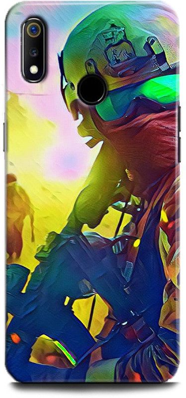 INDICRAFT Back Cover for Realme 3, RMX1825 ARMY, SOLDIER, COLOURFUL, WAR, GAME, COUNTER STRICK  (Multicolor, Hard Case)