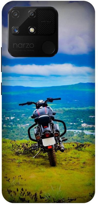 UMPRINT Back Cover for Realme Narzo 50A,RMX3430 Bullet Royel Enfield Printed Back Cover  (Multicolor, Shock Proof, Pack of: 1)