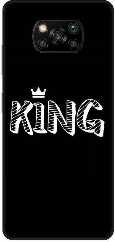 URCHIN Back Cover for Poco X3 king and queen, Crown, Black, Gold  (Multicolor, Shock Proof, Pack of: 1)