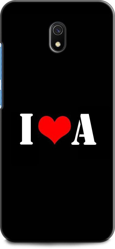 Wall Art Back Cover for Redmi 8A A, I LOVES A, NAME, LETTER, ALPHABET, IA LOVE, HART  (Multicolor, Dual Protection)
