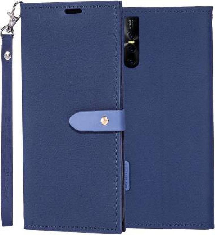 YAYAVAR Flip Cover for Vivo V15 Pro  (Blue, Shock Proof, Pack of: 1)