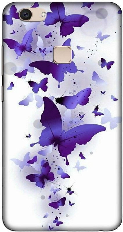 CROKIAN Back Cover for Vivo V7 Plus Butterfly Back Cover  (Multicolor, Hard Case, Pack of: 1)
