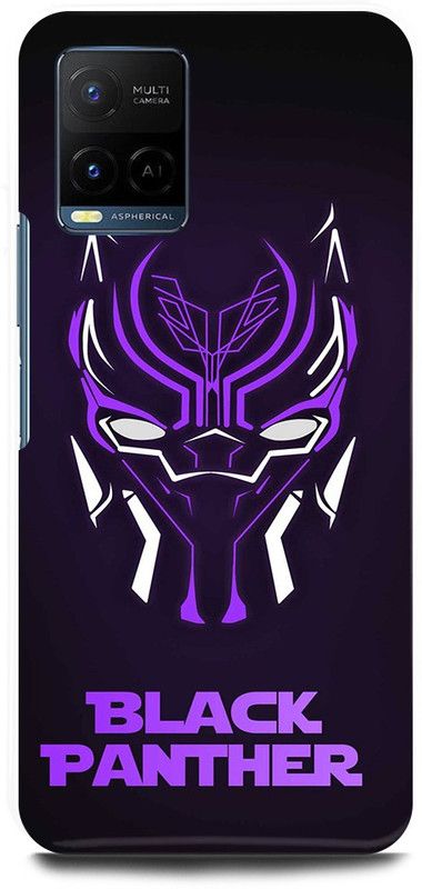 FIKORA Back Cover for Vivo Y21A, V2111, BLACK, PANTHER, WAKANDA, FOREVER, AVENGER  (Purple, Hard Case, Pack of: 1)