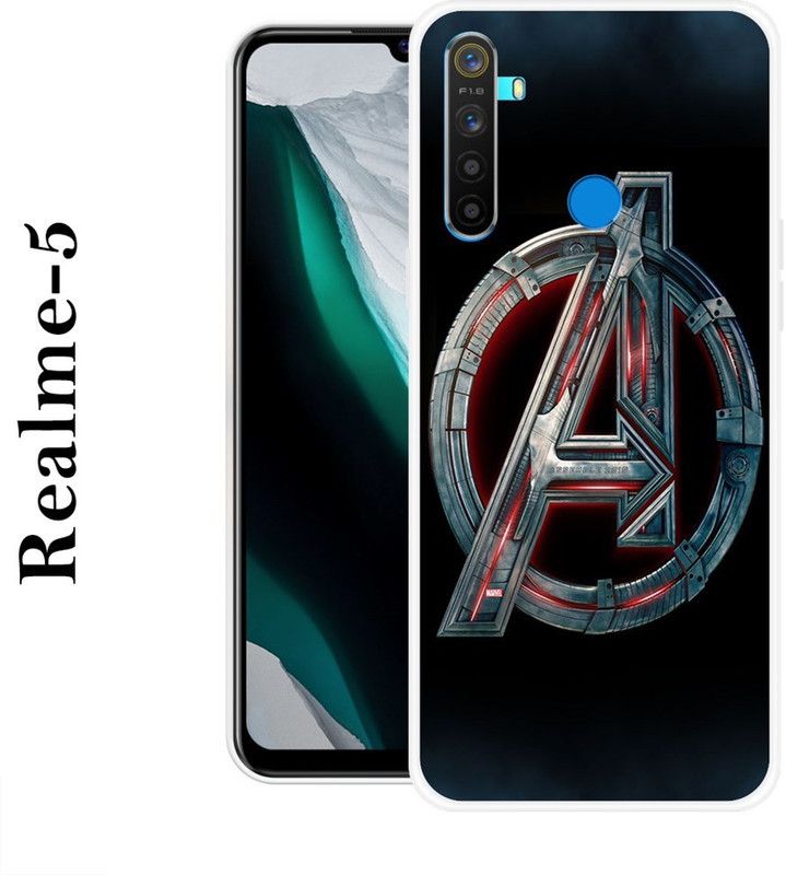 REALKING Back Cover for Realme 5  (Black, Grey, Silicon)