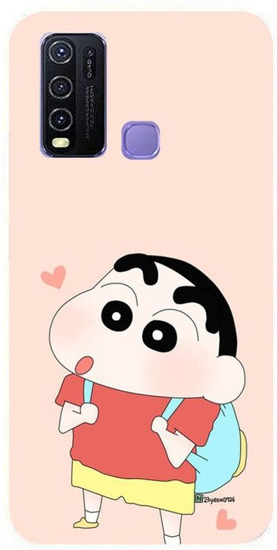 Skyhawk Back Cover for Vivo Y50 Pink Background With Shinchan  (Multicolor, Waterproof, Silicon, Pack of: 1)