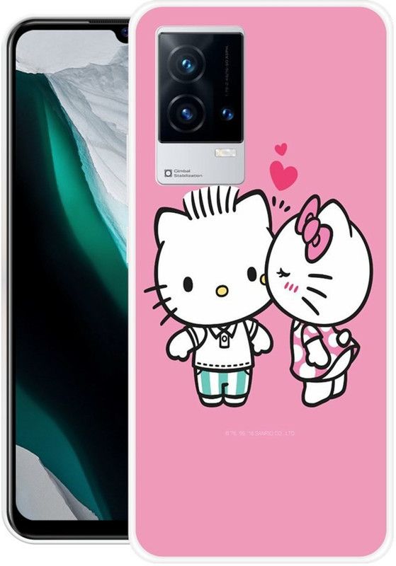 KUDI Back Cover for IQOO 9 5G  (Pink, White, Grip Case, Silicon)