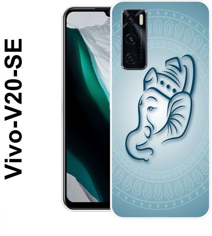 BAGRA Back Cover for Vivo V20 SE  (Blue, White, Silicon)