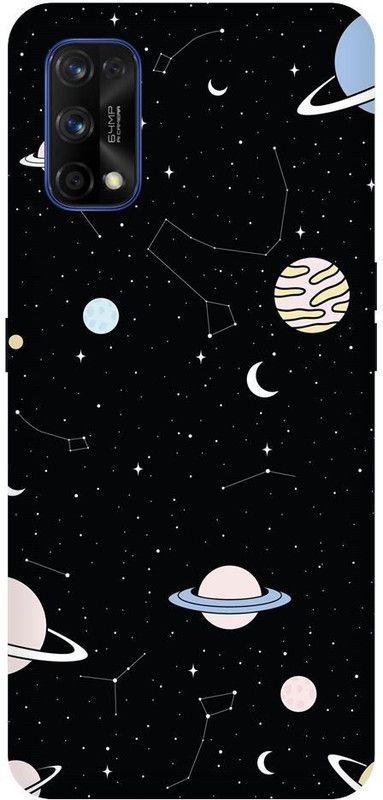 URCHIN Back Cover for Realme 7 space, Black, abstract, sky, planets, cool, dark  (Multicolor, Shock Proof, Pack of: 1)