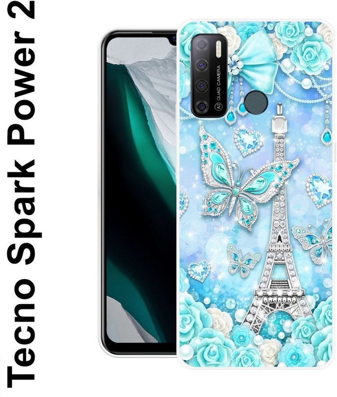 SUPER CASE Back Cover for Tecno Spark Power 2  (Blue, Silicon)