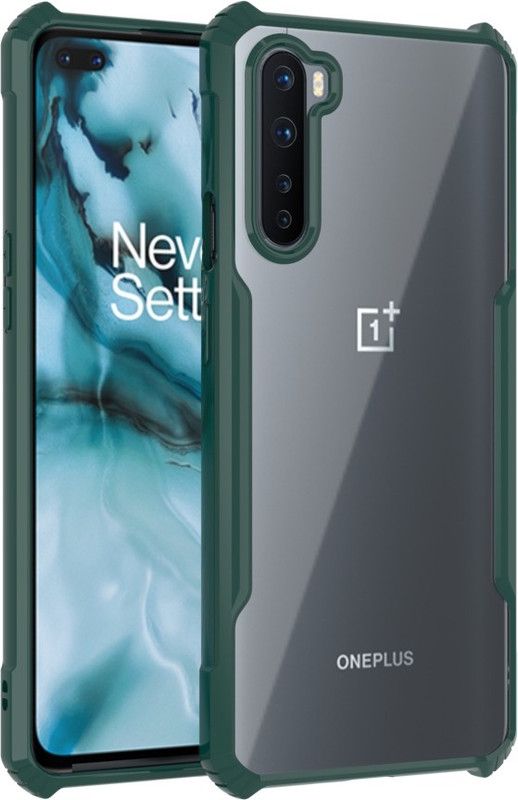 KartV Back Cover for OnePlus Nord  (Green, Transparent, Camera Bump Protector, Pack of: 1)