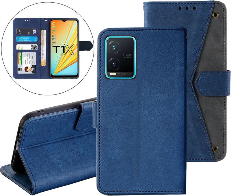 Autofocus Back Cover for Vivo T1X  (Blue, Magnetic Case, Pack of: 1)