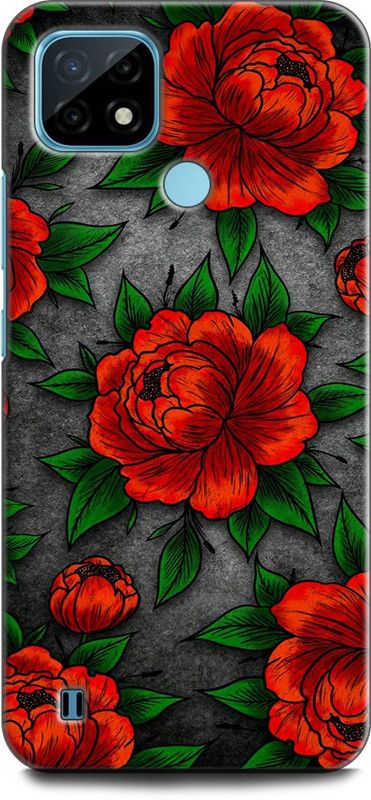 KEYCENT Back Cover for Realme C21Y, RMX3261 ROSE, WHITE PINK ROCE, BOUQUET, ROSES, FLOWERS, CLASSIC  (Multicolor, Pack of: 1)