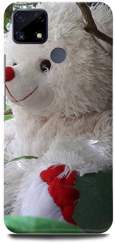 FRONK Back Cover for Realme C25s, RMX3197, TEDDY, BEAR, CARTOON, ART, DOLL  (White, Hard Case, Pack of: 1)