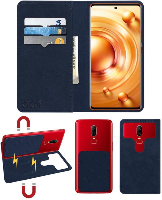 ACM Flip Cover for Vivo X80  (Blue, Cases with Holder, Pack of: 1)