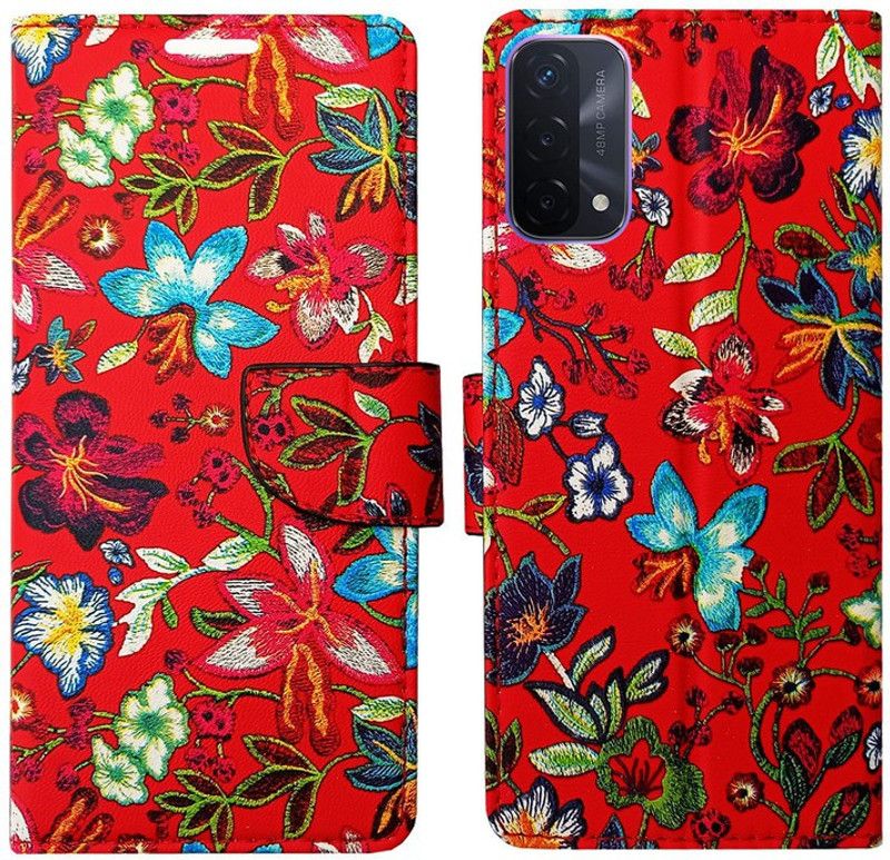 Dhar Flips Flip Cover for Oppo A74 in High Quality  (Red, Pack of: 1)