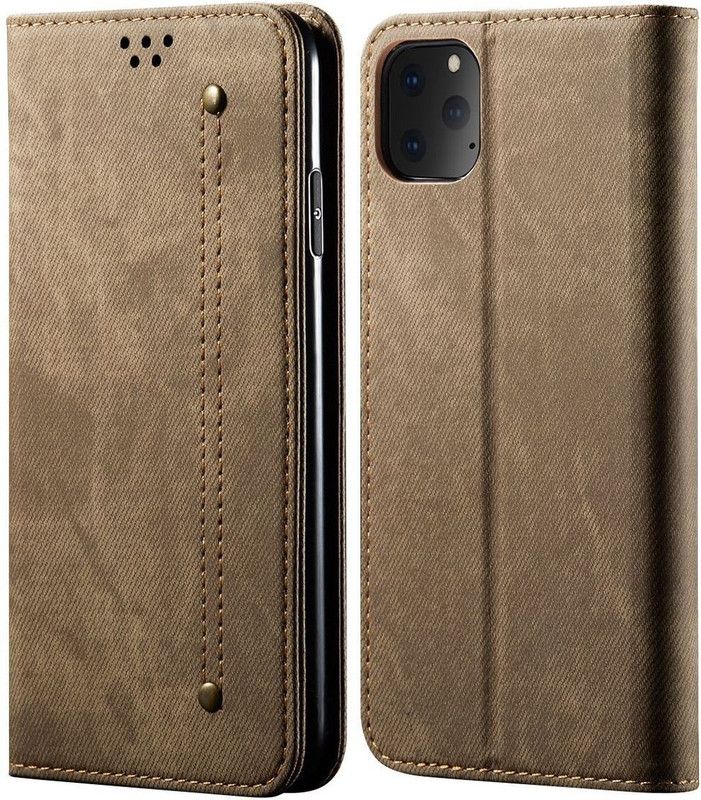 Dg Ming Wallet Case Cover for Apple iPhone 11 PRO (5.8)  (Khaki, Magnetic Case, Pack of: 1)