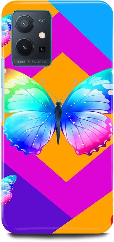 play fast Back Cover for Vivo y75 5G, V2142 BUTTERFLY, COLORFULL, BUTTERFLY  (Multicolor, Hard Case, Pack of: 1)