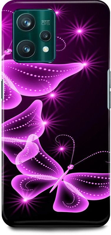 play fast Back Cover for realme 9i, RMX3491 BUTTERFLY, COLORFUL, BUTTERFLY  (Purple, Hard Case, Pack of: 1)
