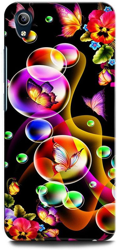 GRAFIQE Back Cover for Vivo Y90 1908 BUTTERFLY, BALOON, FLOWER, LOVE  (Multicolor, Shock Proof, Pack of: 1)