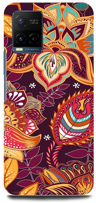 play fast Back Cover for Vivo Y21E MANDALA, ART, ABSTRACT, ART, RANGOLI, PATTERN  (Purple, Hard Case, Pack of: 1)