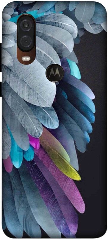 NDCOM Back Cover for Motorola One Vision Feather Art Printed  (Multicolor, Hard Case, Pack of: 1)