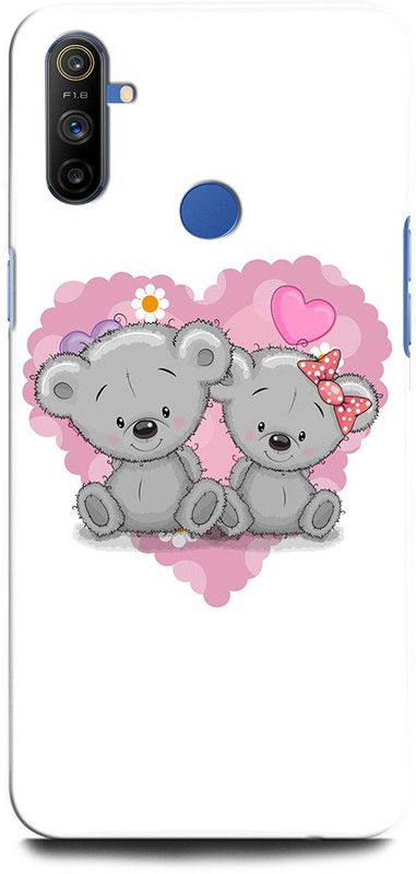 ORBIQE Back Cover for Realme Narzo 10A BEAR, ANIMAL, LOVE ANIMAL, TEDDY BEAR, HEART, CUTE  (Multicolor, Shock Proof, Pack of: 1)