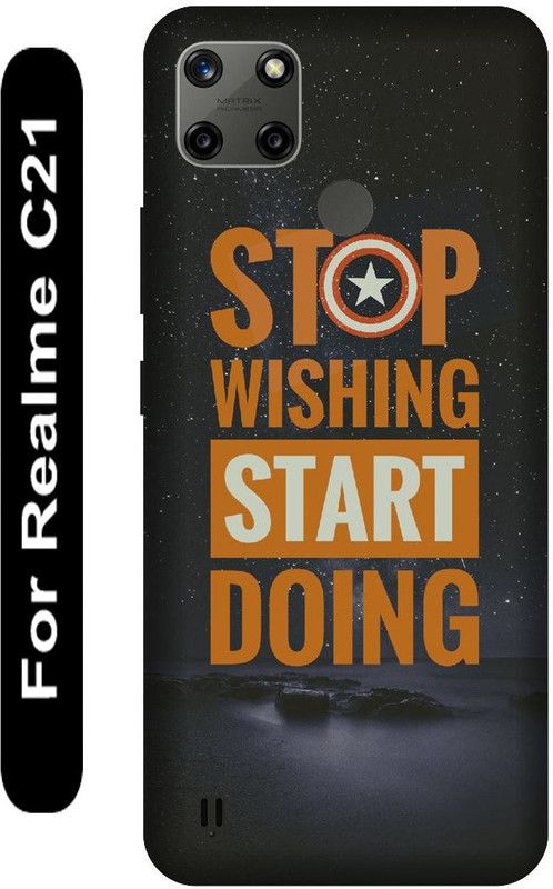 KARJUN Back Cover for Realme C21, Star Printed  (Multicolor, Hard Case, Pack of: 1)