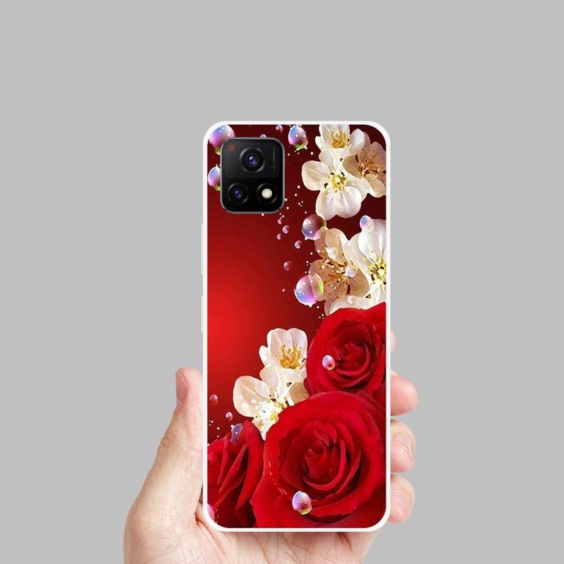 MultiEmpire Back Cover for Vivo Y72 5G  (Pink, White, Flexible, Silicon, Pack of: 1)