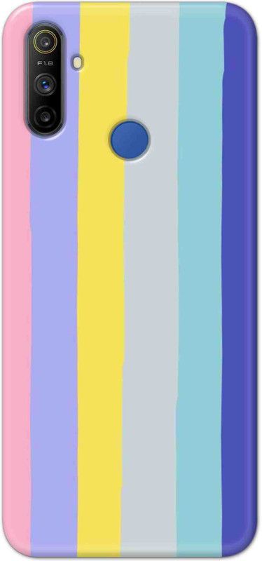 NDCOM Back Cover for Realme Narzo 10A Color Stripe Pattern Printed  (Multicolor, Hard Case, Pack of: 1)