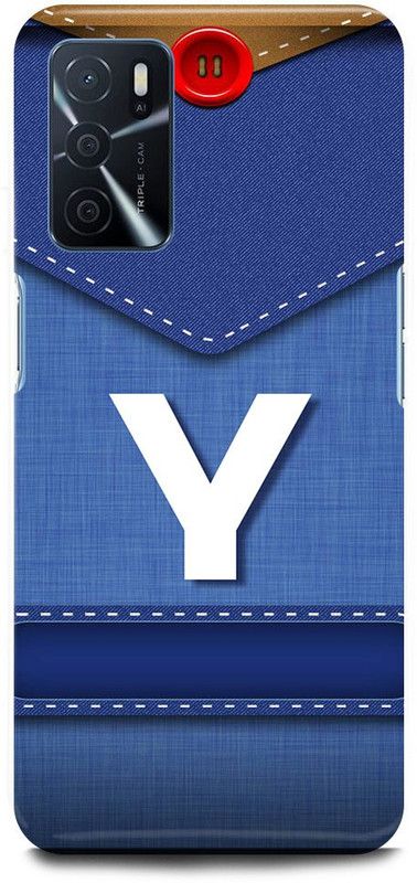 FUGGA Back Cover for OPPO A16, Y, LETTER, ALPHABET, BLUE, JEANS, PATTERN, Y, NAME  (Blue, Hard Case, Pack of: 1)