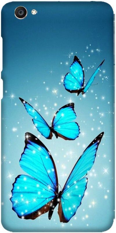 Crafto Rama Back Cover for Vivo Y55 ,Vivo Y55s ,Vivo 1610, Butterflies, Blue, Colourful Butterfly, PRINTED, BACK COVER  (Multicolor, Hard Case, Pack of: 1)