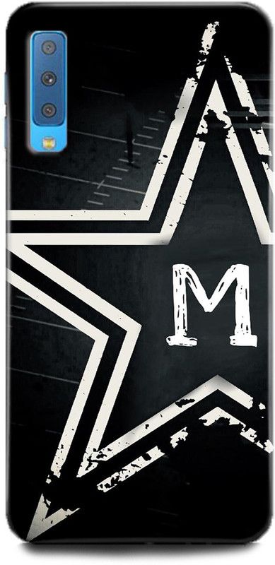 INDICRAFT Back Cover for Samsung Galaxy A7 M, M LETTER, STAR, BLACK, ALPHABET  (Multicolor, Hard Case, Pack of: 1)