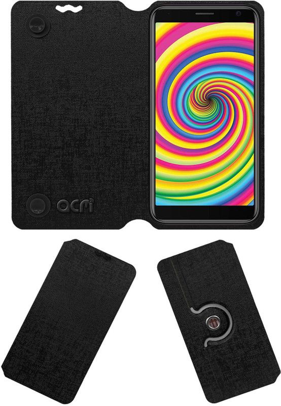 ACM Flip Cover for Intex Indie 11 Iv0318nd  (Black, Cases with Holder, Pack of: 1)