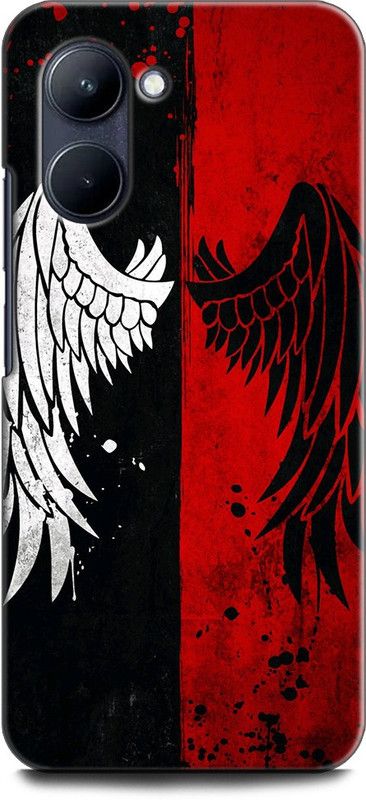 WallCraft Back Cover for Realme C33, RMX3624 WINGS FEATHER, ART, TEXTURE, BLACK, RED, ANGEL, STRIPES  (Multicolor, Dual Protection, Pack of: 1)