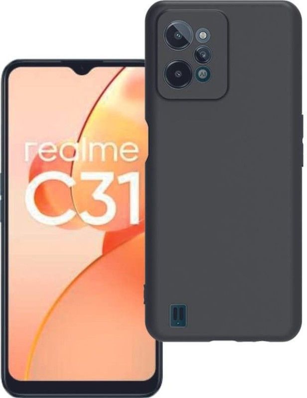 CHATURVEDH Back Cover for Realme C31  (Black, Pack of: 1)