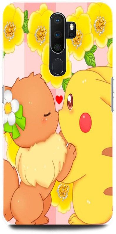ORBIQE Back Cover for OPPO A5 2020 CPH1933 PIKACHU, POKEMON, GAME, CARTOON, PIKACHU AND EEVEE,  (Multicolor, Hard Case, Pack of: 1)