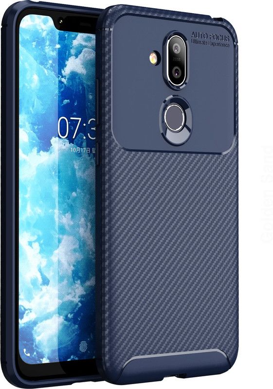 Golden Sand Back Cover for Nokia 8.1  (Blue, Shock Proof, Pack of: 1)
