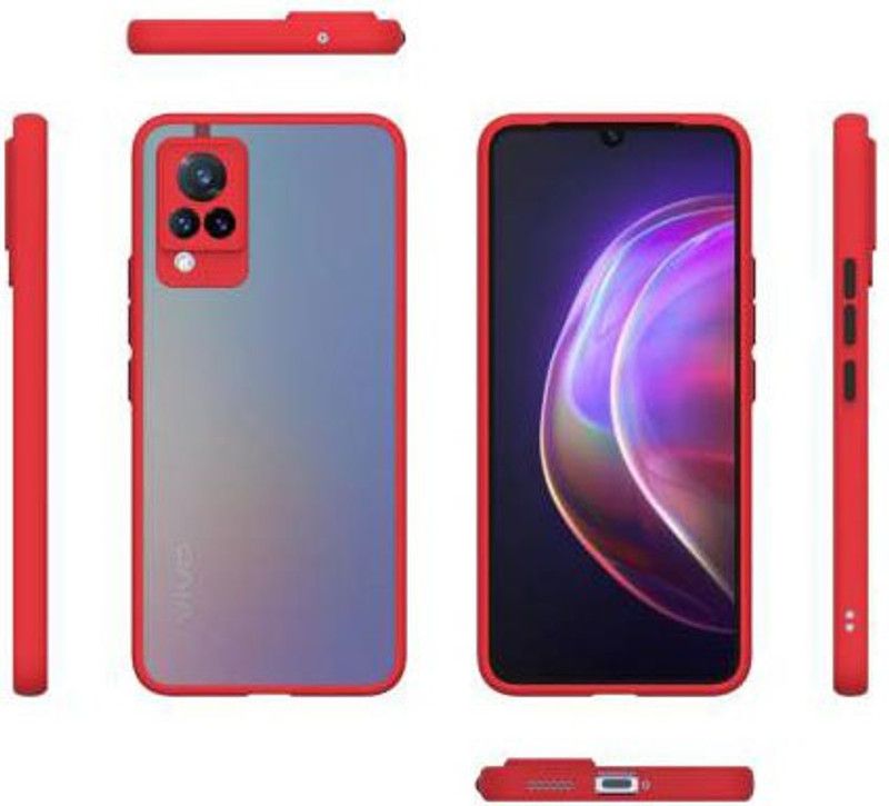 king guard Back Cover for VIVO V21 (V2050)  (Red, Camera Bump Protector, Pack of: 1)