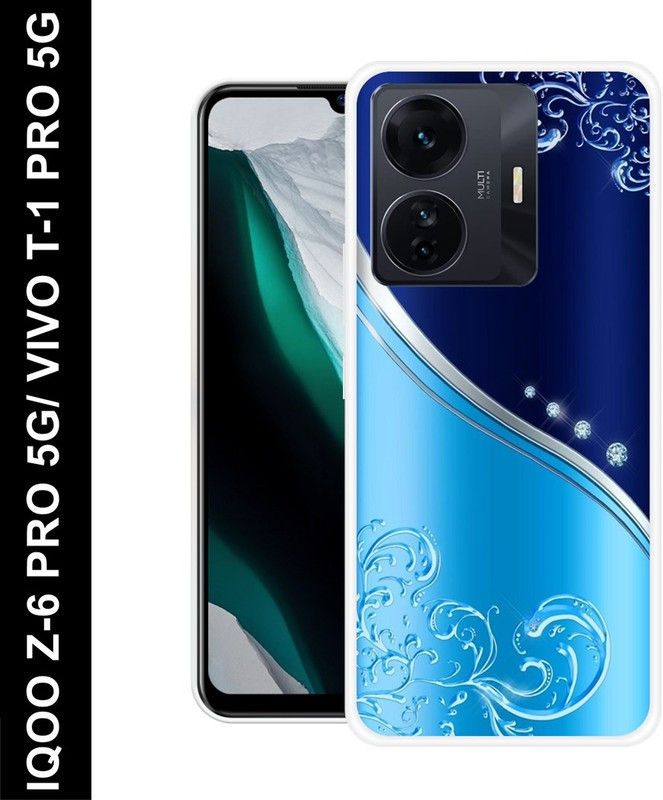 PINKU ARTS Back Cover for IQOO Z6 PRO, VIVO T1 PRO  (Blue, Shock Proof, Silicon, Pack of: 1)