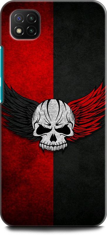 KEYCENT Back Cover for POCO C3, WINGS, FEATHER, DEMON, SCARY, MONSTER, GOST, SKULL, BLACK  (Multicolor, Pack of: 1)