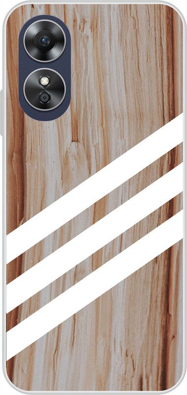Dreamcase Back Cover for Oppo A17  (Brown, White, Silicon, Pack of: 1)