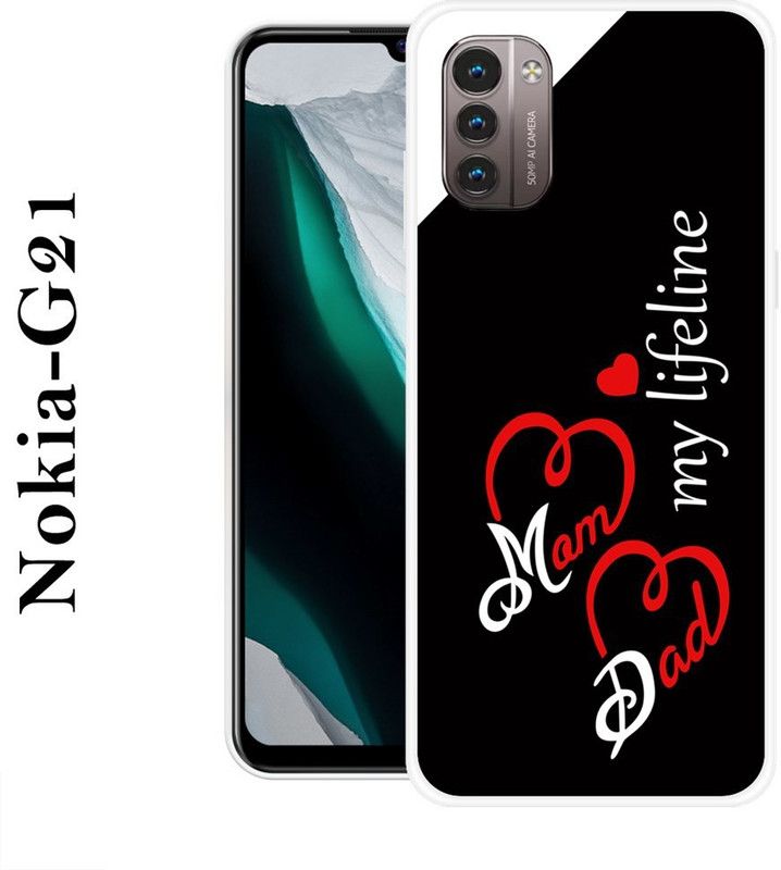KUDI Back Cover for Nokia G21  (White, Black, Grip Case, Silicon)