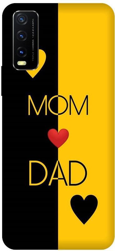 URCHIN Back Cover for Vivo Y20i Mom Dad, I love you mom dad, Mom Dad love, dad, mom, parents  (Multicolor, Shock Proof, Pack of: 1)