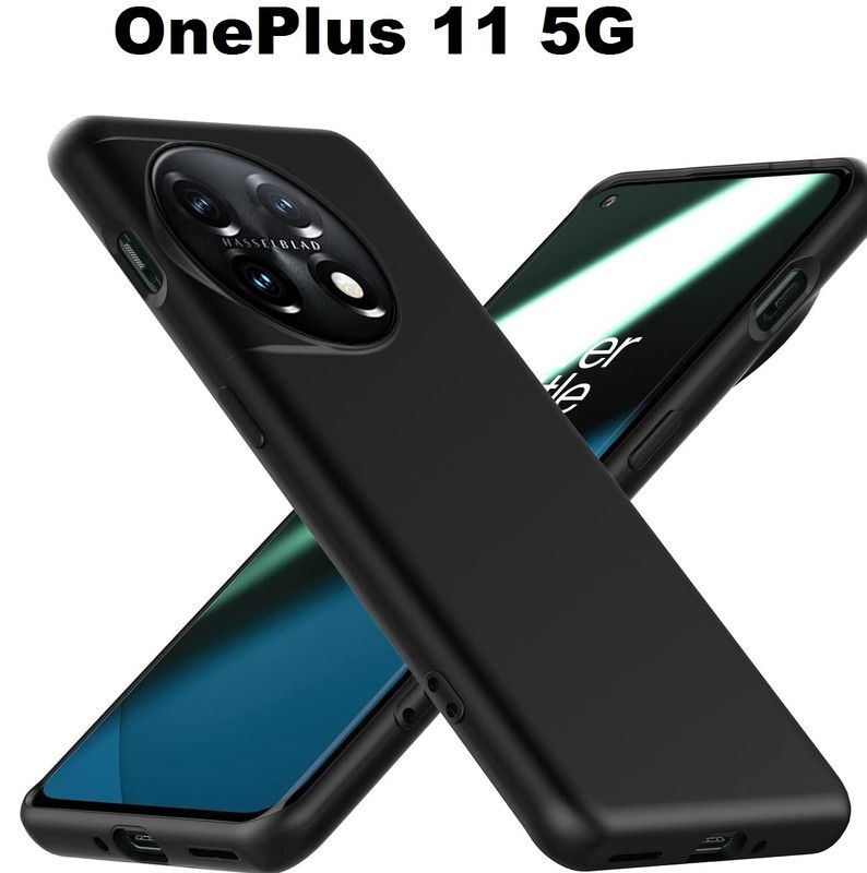 Aaralhub Back Cover for OnePlus 11 5G  (Black, Shock Proof, Silicon, Pack of: 1)