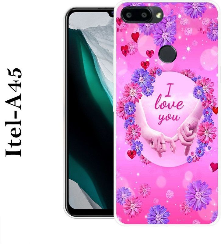 KLC Back Cover for Itel A45  (Pink, Purple, Silicon)