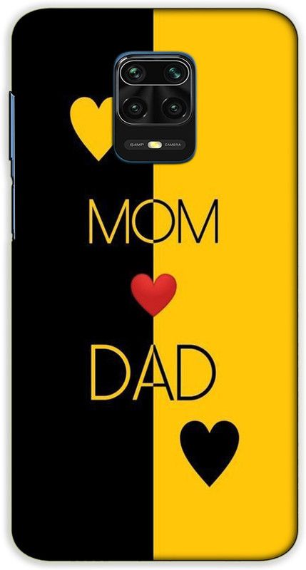 iprinto Back Cover for Redmi Note 10 Lite, Mi Redmi Note 9 Pro Mom And Dad Love Back Cover  (Yellow, Hard Case, Pack of: 1)