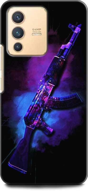 KEYCENT Back Cover for Vivo V23 Pro 5G, V2132 GUN, PISTOL, ARMY, MILITARY, REFILE, AMMO, PUBG  (Multicolor, Shock Proof, Pack of: 1)